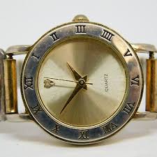 Gold Tone 925 Sterling Silver Tips Quartz Women's Watch Sz ...