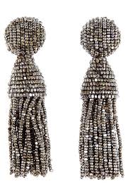 Oscar de la Renta Classic Short Tassel Drop Clip Earrings ...