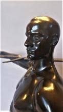 Sold at Auction: E MANIGVET, Art Deco Bronze Male Nude by E ...