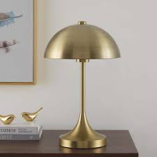 18" Modern Dome Touch On/Off Table Lamp Brass Home ...