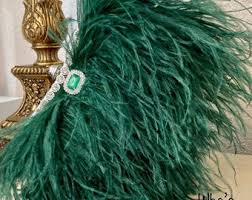 Emerald Green Ostrich Feather Handbag: Art Deco Crystal Flapper Purse - Etsy