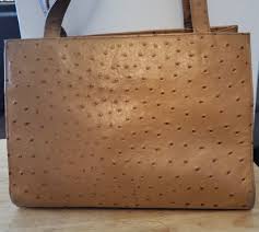 Vintage Dooney & Bourke Caramel Ostrich Leather satchel handbag RARE | eBay