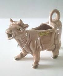 Vintage Ceramic Art Pottery Brown Jersey Cow Bell Creamer 6 ...