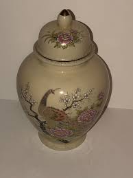 VINTAGE ~ JAPANESE GINGER JAR / 7.5” Satsuma Vase-Urn With Lid (1960's Era) | eBay