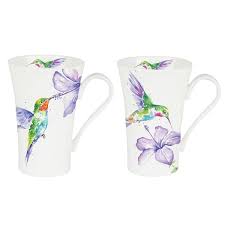 Roy Kirkham LATTE MUG 600ML-HUMMBIRDS - Set of 2, Bone China ...