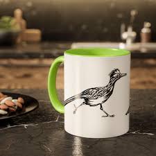 Colorful Mugs, 11oz, Greater Roadrunner Birds and Worm - Etsy