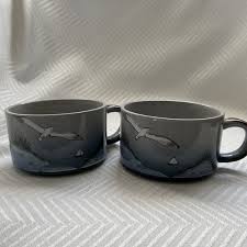 2 Otagiri Seagull Stoneware Soup Mugs Beach Sailboat 10oz | eBay
