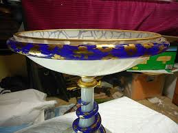 Czech HARRACH Art Glass Cobalt Blue SNAKE WRAPPED Pedestal Compote 81/2 " Tall | eBay