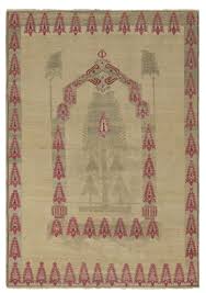 Antique West Anatolian Prayer Rug in Beige, Red and Green