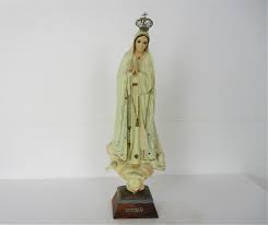 Vintage Our Lady Fatima resine Statue Glass Eyes Portugal ...