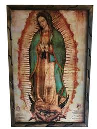 Virgen De Guadalupe 36"x24" Imagen Cuadro de Madera Rustico - 2436R | eBay