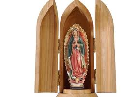 Our Lady of Guadalupe in Niche Wooden Statue, Life Size ...