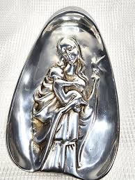 Hand Cast Aluminum Mother Mary Jesus Wall Hanging Christian ...