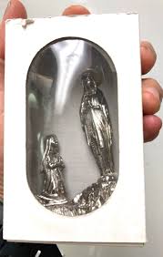 Our Lady of Lourdes Figurine, Solid Pewter, Crafted in Italy ...