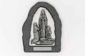 DIRECT FROM LOURDES - Silver Lourdes Apparition Ornament Plaque.