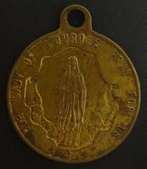 Vintage Mary Medal Brass Tone Religious Holy Catholic Saint ...