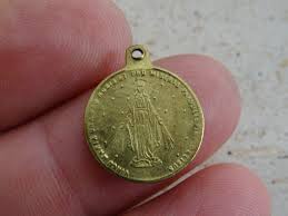 Rare Religious Antique Copper Catholic Medallion Holy Charm ...
