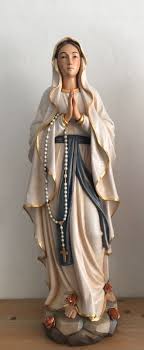 Our Lady of Lourdes Hand Carved Wood Religious Statue 8 ...