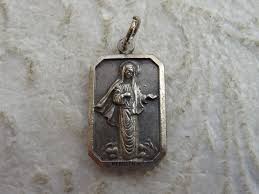 Religious Catholic Silvered Pendant Medallion Charm Medal of ...
