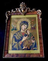 ANTIQUE Hand Carved Wood Frame with Madonna Icon 16,75" x 11.5" | eBay