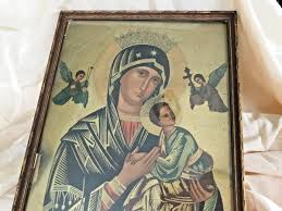 Antique C & N Benziger Frères Print Madonna & Child Wood ...