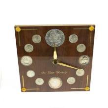 Sold at Auction: Vintage "Our Silver Heritage" Coinage Clock
