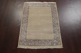 Handmade Beige Nepalese Oriental Area Rug 4x5 Ft Bordered ...