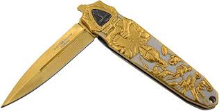 9" Snake Eye Tactical Gold Crusader Knights Dagger