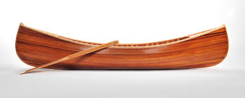 Wooden Canoe With Ribs Matte Finish- 6'L