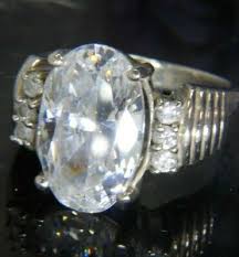 DIAMONIQUE 16 x 10 mm CUBIC ZIRCONIA 925 Sterling Silver 5/8 ...