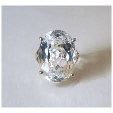 10K yellow gold filigree clear topaz statement cocktail ring ...