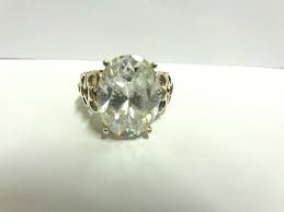 sterling silver cz ring sz 9 oval 5 carat solitaire cz wgt 8 ...