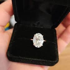 Rose Gold 5 CT Oval Engagement Ring, Oval Cut Engagement Ring, Hidden Halo Oval Ring, Oval Ring, Unique Engagement Ring , Engagement Rings - Etsy