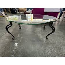 Early 20th Century French Wrought Iron Coffee Table With Matching Glass Top | Chairish