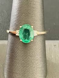 10k Yellow Gold 1.40CT Emerald and Diamond Ring (N52) | eBay