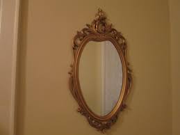 Vtg 1960's SYROCO Oval Wall Mirror Gold Gilt Scroll ...