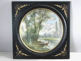 Vintage Estate Artist Signed Framed Porcelain Plaque Wall ...