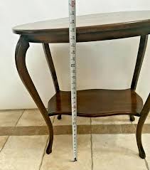 1920s Antique Oval Table With Bottom Shelf Two Tier Solid ...