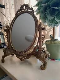 Rare Vintage Brass Tabletop Mirror - Made in India - 1930s ...