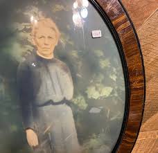 Antique Vintage Oval Wood Convex Bubble Glass Unique Woman Picture Frame Print - Etsy
