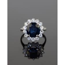 18K White Gold Sapphire Diamond Ring – Jewelry Grove