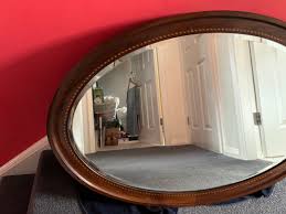 Antique Mirror With Inlaid Wood Frame - Etsy Canada