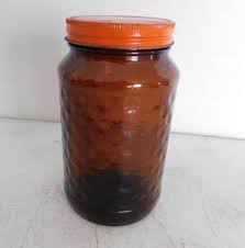 Vintage Ovaltine Thumbprint Jar with Original Orange Lid ...