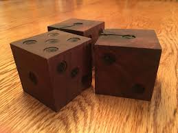 Set of Five Walnut Yard Dice - Etsy