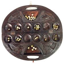 African Oware (mancala) Seed Board Game - Deluxe circular ...