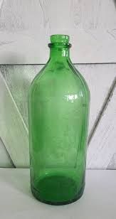 Vintage Large Green Glass Lemon Juice Bottle Without Lid. - Etsy
