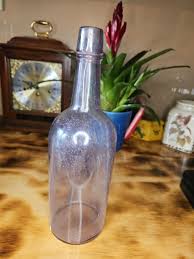 ANTIQUE 3 PIECE MOLD Light Purple GLASS WHISKEY BOTTLE ...