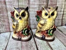Vintage Ceramic Owl Figurine Pair Japan | eBay