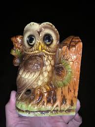 Vintage Unique FILL WITH SAND Hoot OWL In FOREST Pine Tree ...