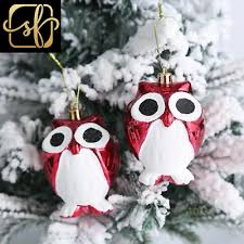 2Pcs Christmas Decoration Owl Crutch Christmas Tree Hanging ...